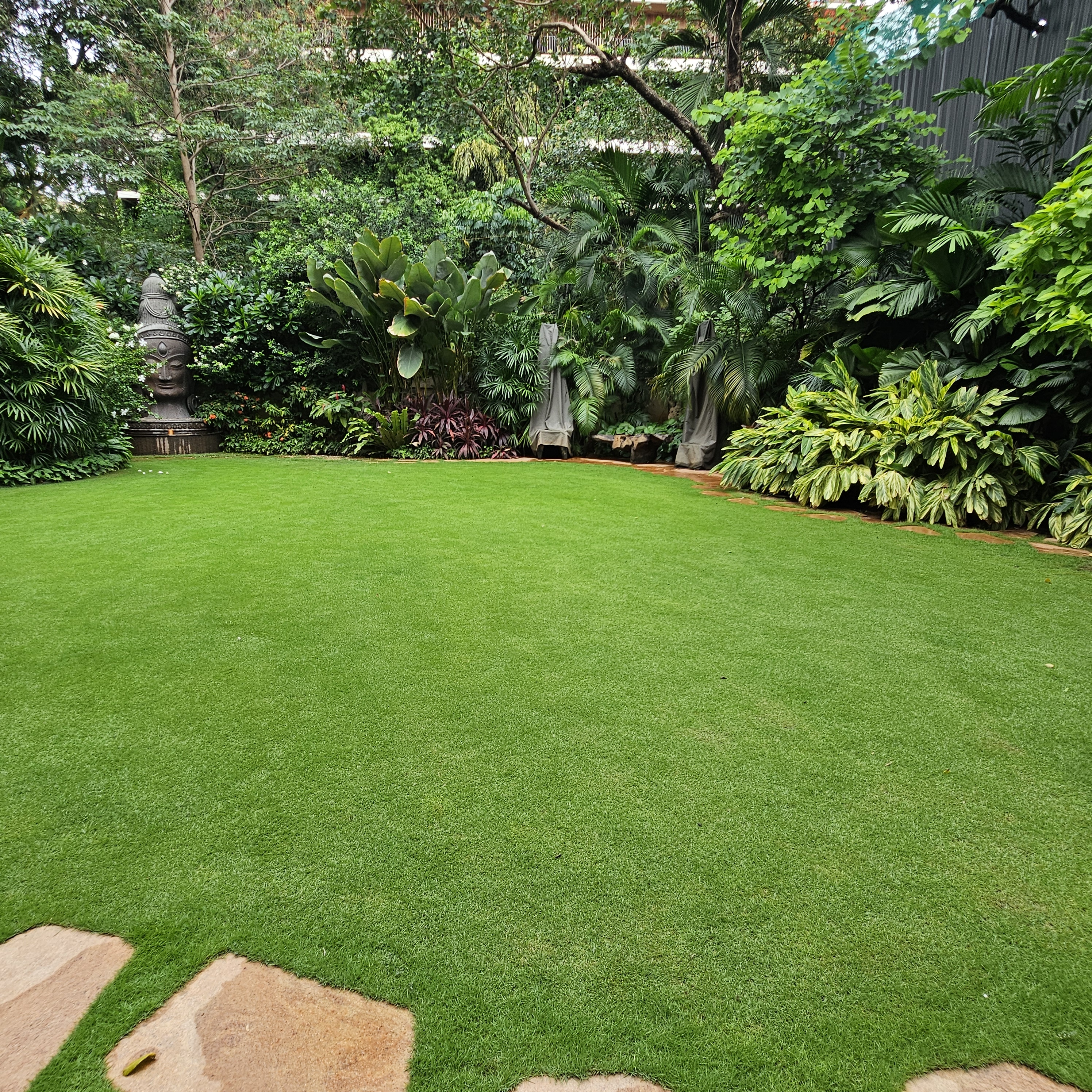 Elegant residential garden design at Mangal Aaditayan with landscape plantation features
